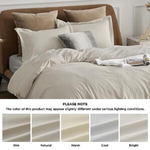 Bedsure Light Khaki Duvet Cover California King Size - Soft Brushed Microfiber Duvet Cover for Kids with Zipper Closure, 3 Pieces, Include 1 Duvet Cover (104"x98") & 2 Pillow Shams, NO Comforter