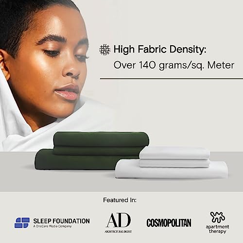 DOZ by SIJO 100% Organic Bamboo Sheet Set, Buttery Soft, Cooling for Hot Sleepers, Silky Breathable, Oeko-TEX, High GSM, 16" Deep Pockets - 3pc - 2 Pillowcases 1 Fitted Sheet (Forest, Queen)