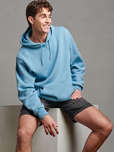 Russell Athletic Men's Hoodie Dri-Power Fleece Hoodies & Sweatshirts, Moisture Wicking, Cotton Blend, Relaxed Fit, Sizes S-4X, Arctic Blue, Small