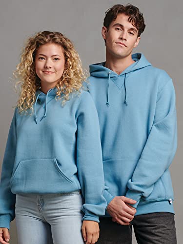 Russell Athletic Men's Hoodie Dri-Power Fleece Hoodies & Sweatshirts, Moisture Wicking, Cotton Blend, Relaxed Fit, Sizes S-4X, Arctic Blue, Small