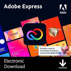 adobe express premium | 12-month access, pc/mac & mobile [online code]