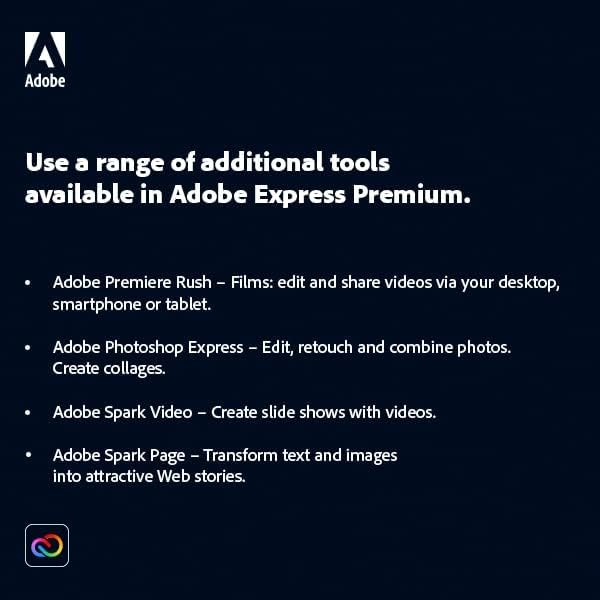 Adobe Express Premium | 12-month Access, PC/MAC & Mobile [Online Code]