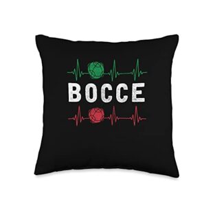 boules - lawn bowls bocce ball sports designs ball player boules bocce throw pillow, 16x16, multicolor