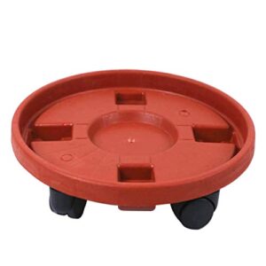 happyyami round serving tray resin tray plant caddy with wheels plastic heavy duty plant caddy metal tray round flower pot mover for home office garden dark red 6x29cm metal serving tray resin tray
