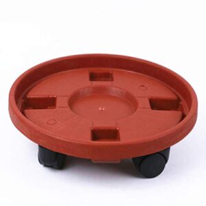 Happyyami Round Serving Tray Resin Tray Plant Caddy with Wheels Plastic Heavy Duty Plant Caddy Metal Tray Round Flower Pot Mover for Home Office Garden Dark Red 6X29CM Metal Serving Tray Resin Tray