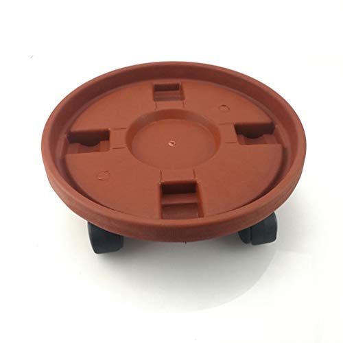 Happyyami Round Serving Tray Resin Tray Plant Caddy with Wheels Plastic Heavy Duty Plant Caddy Metal Tray Round Flower Pot Mover for Home Office Garden Dark Red 6X29CM Metal Serving Tray Resin Tray