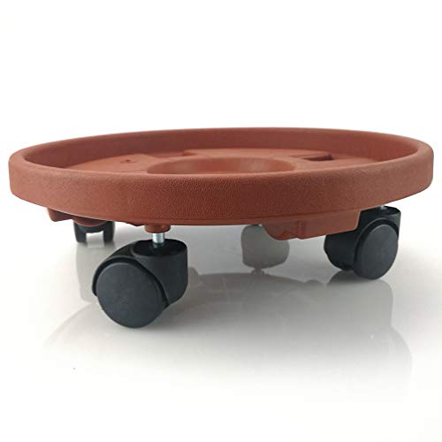 Happyyami Round Serving Tray Resin Tray Plant Caddy with Wheels Plastic Heavy Duty Plant Caddy Metal Tray Round Flower Pot Mover for Home Office Garden Dark Red 6X29CM Metal Serving Tray Resin Tray