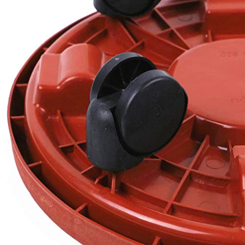 Happyyami Round Serving Tray Resin Tray Plant Caddy with Wheels Plastic Heavy Duty Plant Caddy Metal Tray Round Flower Pot Mover for Home Office Garden Dark Red 6X29CM Metal Serving Tray Resin Tray