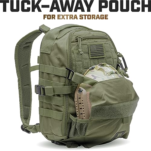 BattlePack Elite | Standalone and Tactical Vest Backpack | Combat Veteran Owned Company | 1 Day Assault Pack | Outdoors Pack Ranger Green