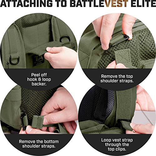 BattlePack Elite | Standalone and Tactical Vest Backpack | Combat Veteran Owned Company | 1 Day Assault Pack | Outdoors Pack Ranger Green