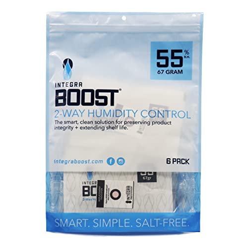 Integra Boost RH 2-Way Humidity Control, 55 Percent, 67 Gram (Pack of 6)