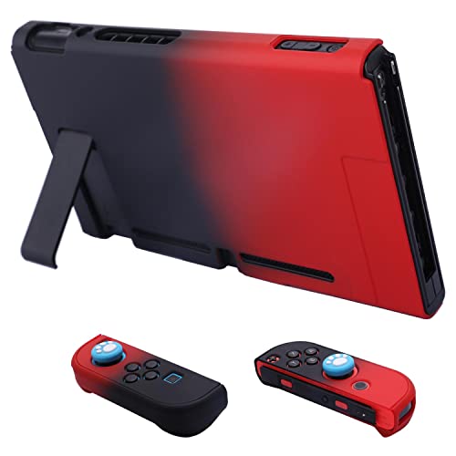 Dockable Case for Nintendo Switch - COMCOOL 3 in 1 Protective Cover Case for Nintendo Switch and Joy-Con Controller with Screen Protector - Red Black