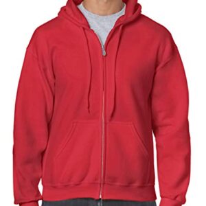 Gildan Adult Fleece Zip Hooded Sweatshirt, Style G18600 Red, X-Large