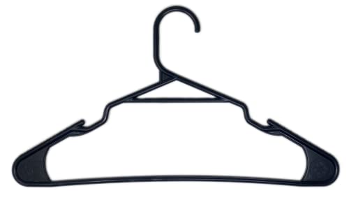 Eco-Friendly Clothing Hangers for Avg. Weight (Max 3lbs) Clothes Made from 100% Recycled Post Industrial Plastic (Black, 20)