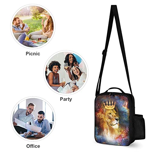 KiuLoam Galaxy Lion King Kids Backpack Set 3 Piece Back To School 16 Inch Book Bag With Lunch Bag Pencil Case For Boys Girls 1-6th Grade