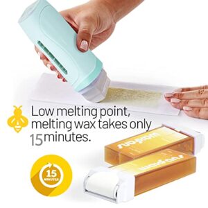 Roll on Wax, Waxfans Wax Roller Refill (4 Packs), Hair Wax Removal for Body Hair, Legs, Arms, Not included :roll on wax warmer