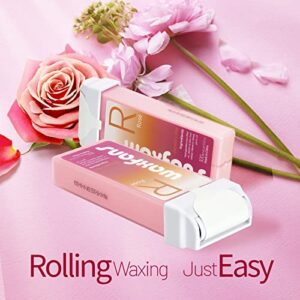 Roll on Wax, Waxfans Wax Roller Refill (4 Packs), Hair Wax Removal for Body Hair, Legs, Arms, Not included :roll on wax warmer