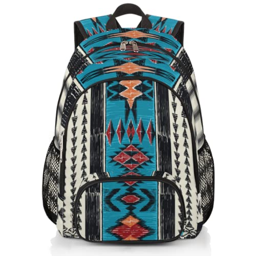 Pardick Ethnic Aztec School Backpacks for Girls Boys Teens Students - Aztec Print College Schoolbag Book Bag - Water Resistant Travel Backpacks for Women Men