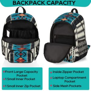 Pardick Ethnic Aztec School Backpacks for Girls Boys Teens Students - Aztec Print College Schoolbag Book Bag - Water Resistant Travel Backpacks for Women Men