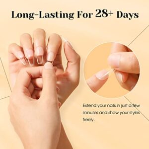 ROSALIND 2PCS Nail Glue Gel for Nail Tips, Super Strong Fake Nails Nail Glue Gel for Easy and Fast Nail Extension Gel Brush on Nail Glue, Adhesive Bond for Press on Nails 15ML Curing Needed