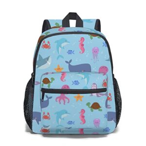 wnlnfdp custom backpack for girl boy, personalized backpacks whit name, customized ocean world bookbag for gift, casual travel laptop backpack -12in