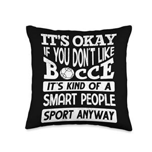 boules - lawn bowls bocce ball sports designs ball player boules bocce quote throw pillow, 16x16, multicolor