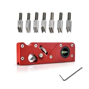 chamfer plane for wood woodworking edge corner plane hand planer tool with 7 types of cutter heads woodworking tools for professional woodworkers and beginners (red)