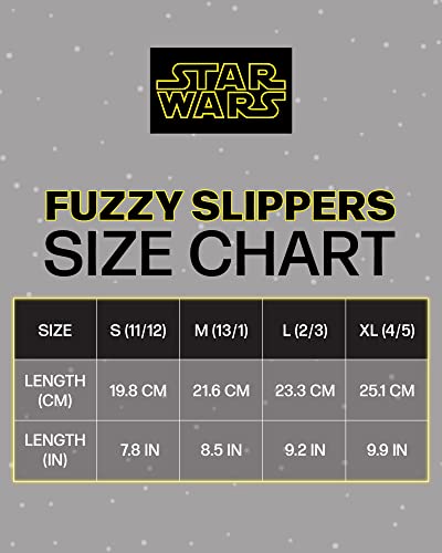 Disney Boys' Star Wars Slippers - Mandalorian Baby Yoda Fuzzy Slippers, Non-Skid Sole (Little/Big Boys), Size 4-5, Baby Yoda