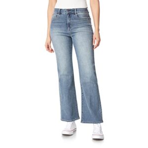 wallflower women's size fearless curvy flip flop flare denim super high-rise insta vintage juniors jeans (standard, cosmic, 16 plus