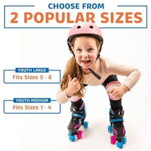 Xino Sports 2 in 1 Combo, Kids Roller Skates and Roller Blades - Interchangeable Light Up Skates for Kids Ages 6-12 with LED Wheel Lights, Inline Skates for Girls & Boys, Adjustable Roller Blades