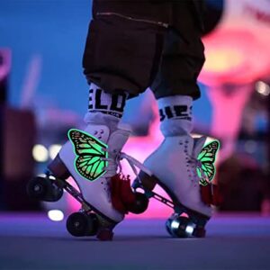 GR GLAMRAY Glow in The Dark Butterfly Wings for Roller Skate Shoes Boots, Roller Skate Accessories for Women Girls