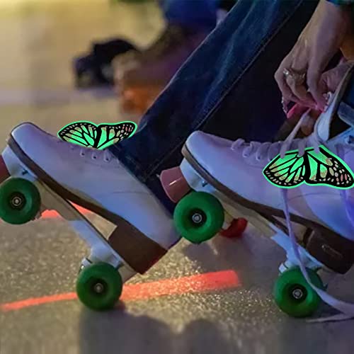 GR GLAMRAY Glow in The Dark Butterfly Wings for Roller Skate Shoes Boots, Roller Skate Accessories for Women Girls