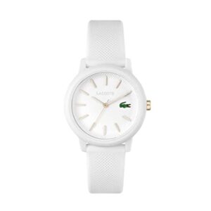 Lacoste 12.12 Women's Quartz Plastic and Silicone Strap Watch, Color: White (Model: 2001211)