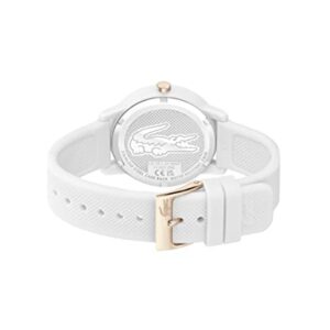 Lacoste 12.12 Women's Quartz Plastic and Silicone Strap Watch, Color: White (Model: 2001211)