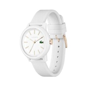 Lacoste 12.12 Women's Quartz Plastic and Silicone Strap Watch, Color: White (Model: 2001211)