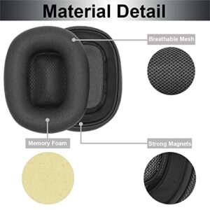 Replacement Ear Pads for AirPods Max Headphone Breathable Mesh Fabric Earpads Covers Easy to Install with Magnet Ear Pads Earmuff Repair Part(Dark Grey)