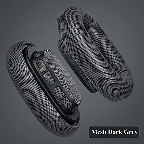 Replacement Ear Pads for AirPods Max Headphone Breathable Mesh Fabric Earpads Covers Easy to Install with Magnet Ear Pads Earmuff Repair Part(Dark Grey)