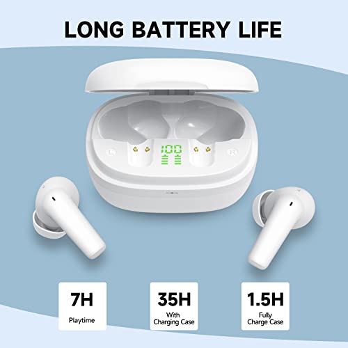 Wireless Earbuds Bluetooth 5.3 Earbuds Wireless Headphones with Mic and Charging Case HiFi Sound Quality 35 Hours Playtime Bluetooth Earbuds with LED Display IPX7 Waterproof Bluetooth Headphones