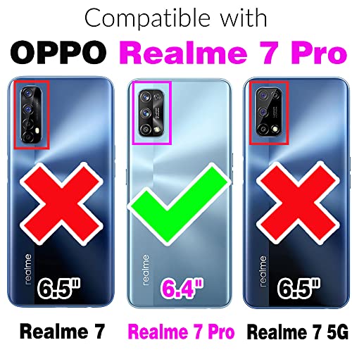 Asuwish Phone Case for Oppo Realme 7 Pro with Tempered Glass Screen Protector Cover and Cell Accessories Stand Kickstand Ring Holder Soft TPU Silicone Rubber Protective Realme7 7Pro Women Men Blue