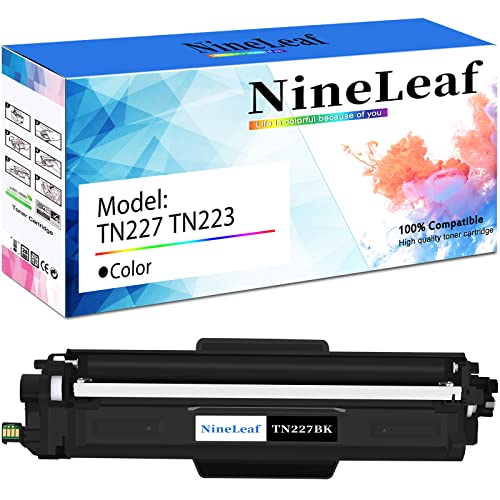 NineLeaf Compatible Toner Cartridge Replacement for Brother TN227 TN-227 TN-227BK TN227BK Work with HL-L3230CDN HL-L3290CDW DCP-L3550CDW MFC-L3770CDW HL-L3210CW Printer (1 Pack Black)