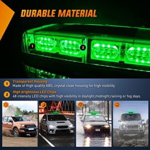 Nilight 12 Inch Roof Top Strobe Lights 48LED Hazard Light Emergency Safety Warning LED Flashing Light Bar Magnetic Mount 12V 24V Cars Trucks Tractors Snow Plows Construction Vehicles，2 Years Warranty