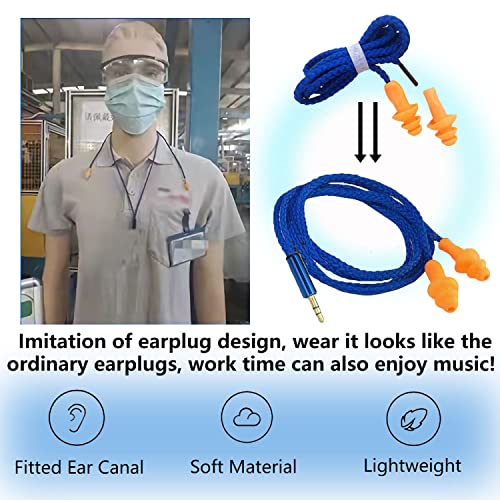 KNTARU Earplugs Earphones ，EarPlug Headphones for Work，Slack Off，Noise Suppression，Hearing Protection，Study，Sleep，Travel，Fitness，Construction site，Production line，Noisy Places