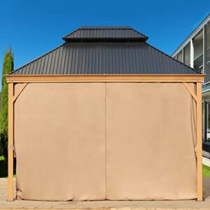 BPS 10' x 10' Gazebo Curtain Privacy 4-Panel Sidewall Outdoor Replacement Shade (Only Curtain)