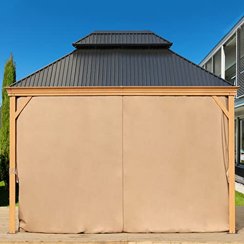 BPS 10' x 10' Gazebo Curtain Privacy 4-Panel Sidewall Outdoor Replacement Shade (Only Curtain)