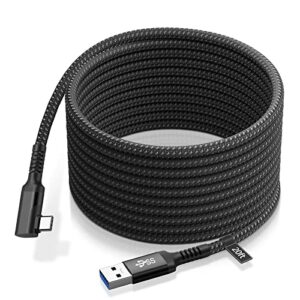 miaeueu link cable 20ft compatible for oculus/meta quest 2/pro, nylon braided usb 3.2 type a to c long cable accessories for vr headset gaming pc/steam vr, high speed data transfer charging cord