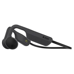 rr sports open-ear air conduction headphones, wireless earphones bluetooth 5.2 with 24 hours playtime, sweat resistant sport headset with built-in mic for running, cycling, driving (black-no tf card)