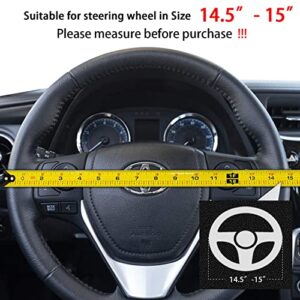 K LAKEY Suede Steering Wheel Cover,Compatible with Volvo S80 S60 XC60 V60 V70 Alcantara Leather Sport Non-Slip Wheel Cover Car Interior Accessories 15 inch for Man and Women