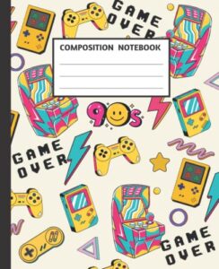 video game composition notebook: journal and notebook for students, teens, kids, boys and girls | perfect for handwriting, doodling, notes and ... book | 7.5 x 9.25 inches | 120 lined pages