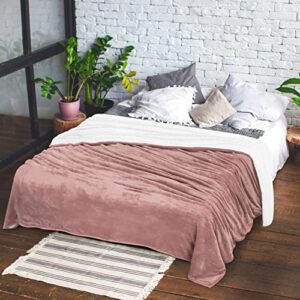 Utopia Bedding Sherpa Blanket Twin Size [Rose Pink, 90x66 Inches] - 480GSM Thick Warm Plush Fleece Reversible Blanket for Bed, Sofa, Couch, Camping and Travel