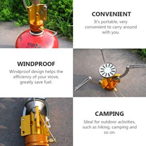 INOOMP Portable Stove Portable Gas Burner Camping Gas Stove Hiking Stove Burner Picnic Gas Stove BBQ Gas Stove Wind- Proof Backpack Portable Stove Stainless Steel Cookware